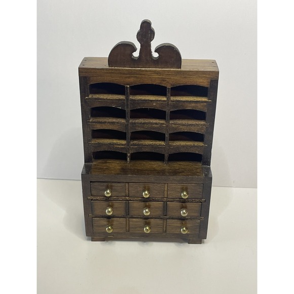 Lot of 5‎ Dollhouse Miniature Wood hutch/China cabinets Cupboards Shelves Chest - Picture 2 of 16